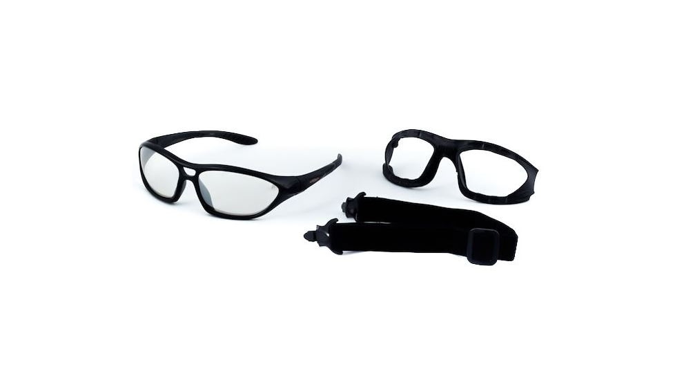 Sos Gripz Riders / Rambler Sunglasses, Frame - Matte Black Tr-90 W/ Temples And Strap / Lens - Pc Z87.1, Clear-fm