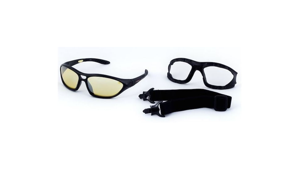 Sos Gripz Riders / Rambler Sunglasses, Frame - Matte Black Tr-90 W/ Temples And Strap / Lens - Pc Z87.1, Yellow-fm