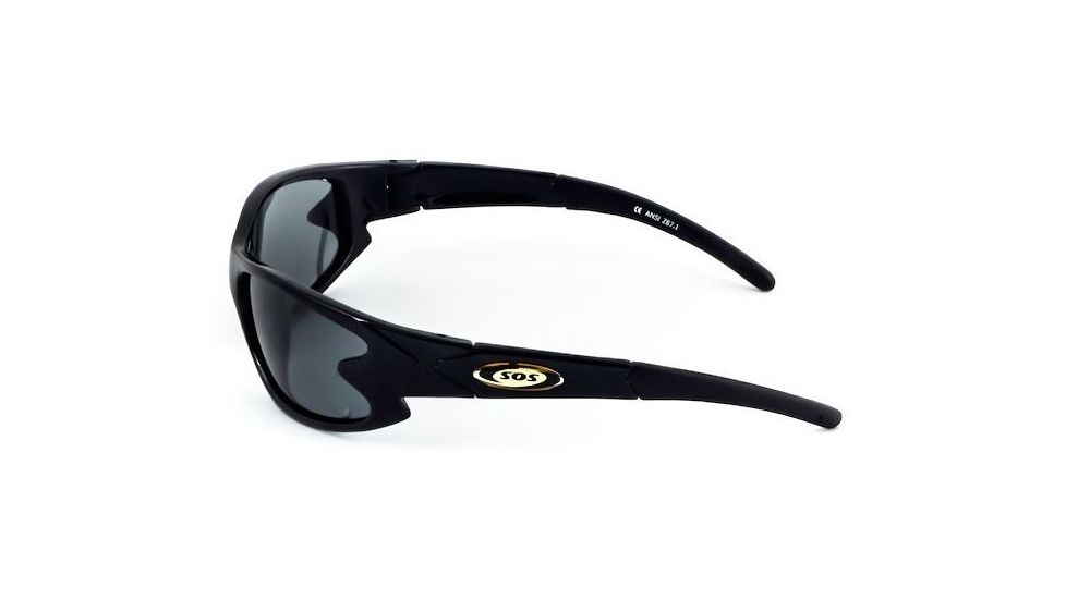 Sos Wraps / Slasher Polar Sunglasses, Metallic Black Frame, Smoke Lens