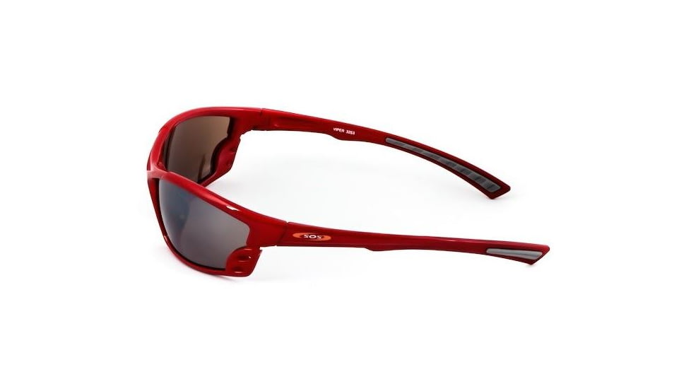 Sos Wraps / Viper Sunglasses, Frame - Metallic Red, Lens - Pc Decenter Brown-fm