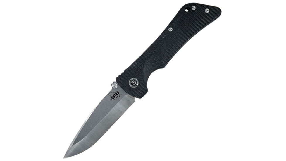 Southern Grind Bad Monkey Folding Drop Point with G10 Handle, Tumbled Satin Blade/Black G10 Handle, Blade Length 4in SG03030001