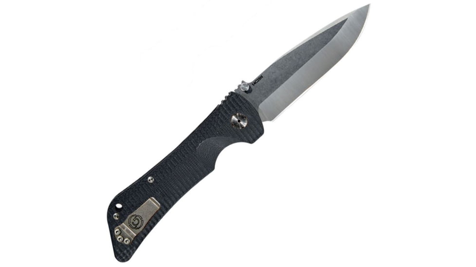 Southern Grind Bad Monkey Folding Drop Point with G10 Handle, Tumbled Satin Blade/Black G10 Handle, Blade Length 4in SG03030001