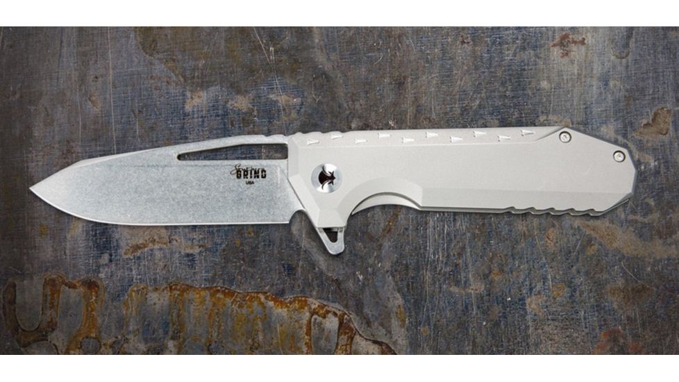 Southern Grind Penguin Drop Point Satin Blade with Titanium Handle Rev. 01 SG09030011-01