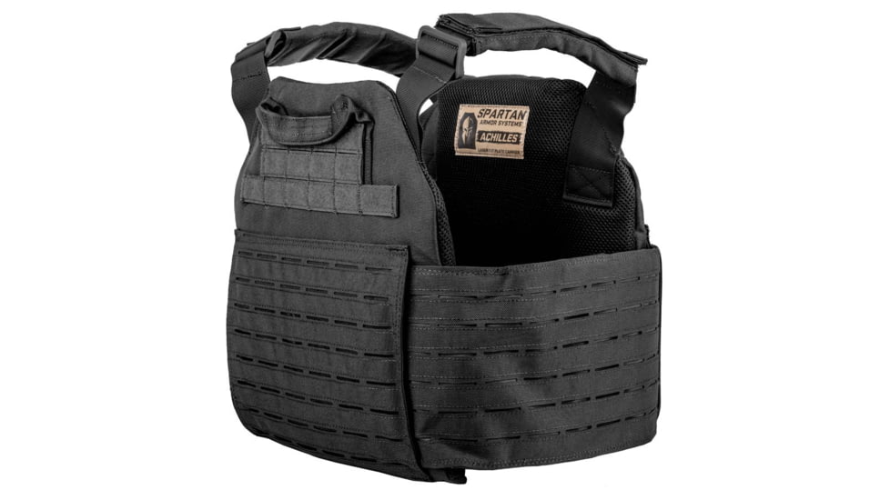 Spartan Armor Systems AR550 Level III+ Medium ESAPI Achilles Package, 9.5in x 12.5in, Single-Curved, Encapsaloc, Black, SAAR55095x125SHSCFCPKGACBK