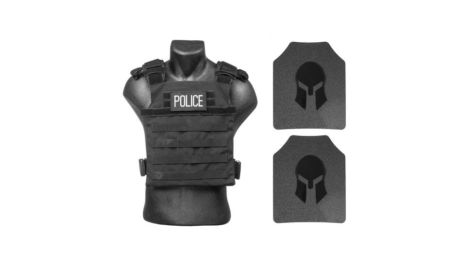 Spartan Armor Systems AR550 Body Armor Active Shooter Kit/police Tactical Gear Atc, Base Coat, Black, Medium-Extra Large SAS-PKG550-ACTSH-ATC-K