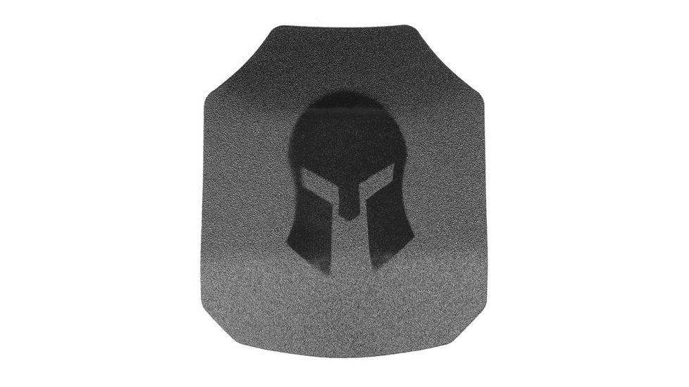 USED Spartan Armor Systems AR550 Steel Core Body Armor Shooters Cut Set Of Two, Single Curve, Base Coat, Black, 10x12, SAS-AR5501012, EDEMO1