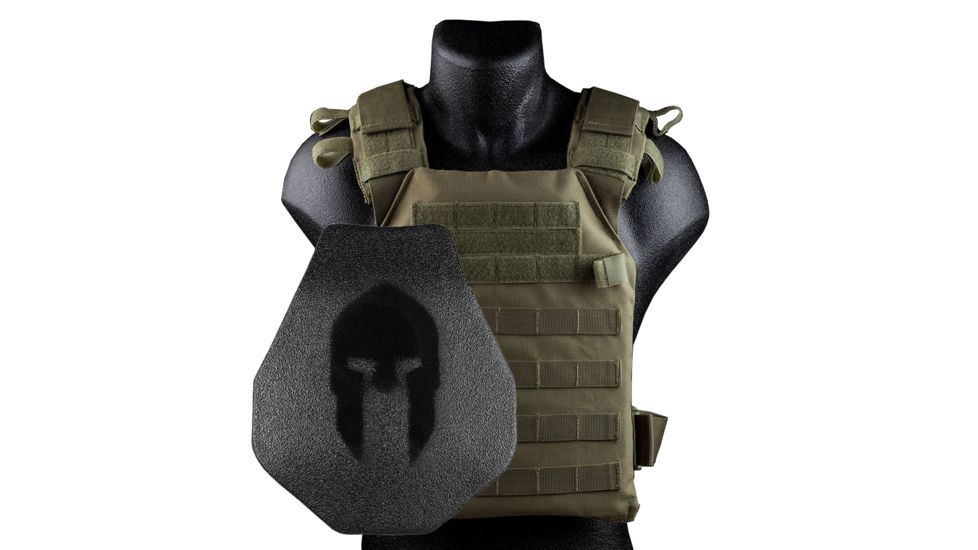 Spartan Armor Systems Armor/sentry Plate Carrier And AR500 Omega Body Armor Swimmers Cut Platform Single Curve, Base Coat, Coyote Brown, Medium-Extra Large SAS-PKG500-SENTRY-CB-KIT
