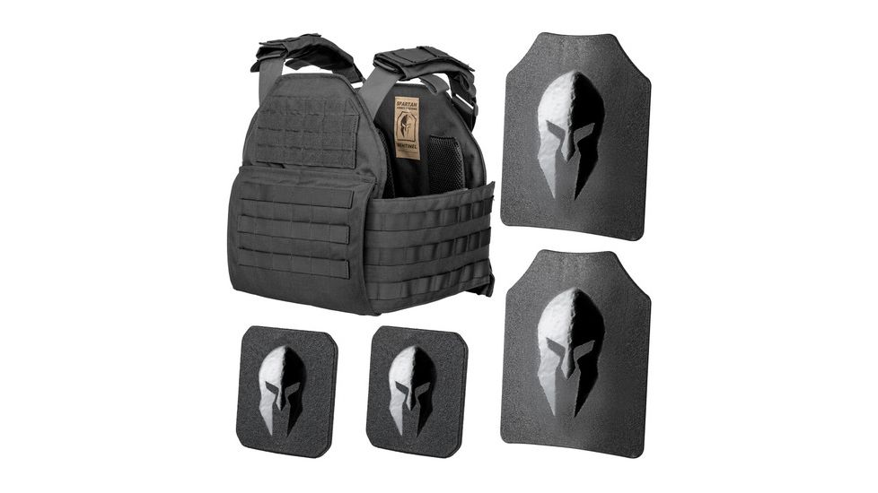Spartan Armor Systems Armor Systems AR500 Omega Body Armor And 10x12 Sentinel Plate Carrier Package, Black, Medium-Extra Large, P5-STNL1012-BK-FC-kit