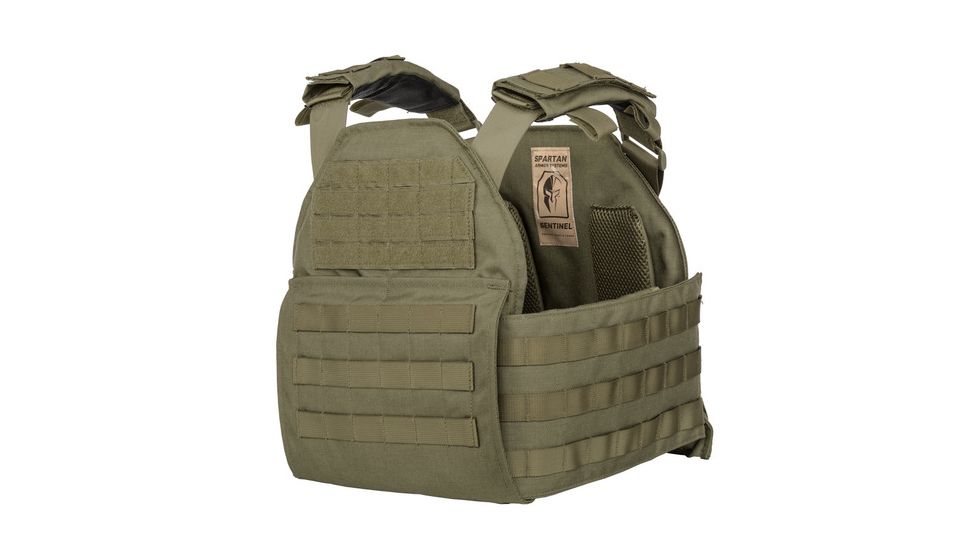 Spartan Armor Systems Armor Systems AR500 Omega Body Armor And 10x12 Sentinel Plate Carrier Package, SparTan Green, Medium-Extra Large, PKG500-STNL1012-SG-kit