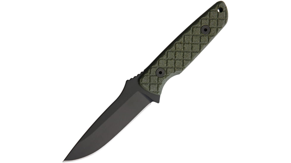 Spartan Blades Alala Fixed Blade Green Knife, 3.75 black powder coated 1095 Cro-Van carbon stee, Green canvas micarta handle, SBSL004BKGR
