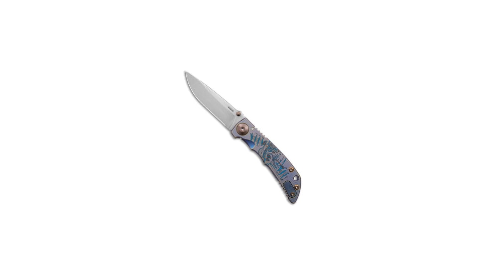 Spartan Blades Spartan Blades Harsey Frame Lock Knife Special Ed Plague Dr. Blue Ti 3.25 SW, Gray/Bronze/Blue, CPM S45VN, adult, BHQ-175714