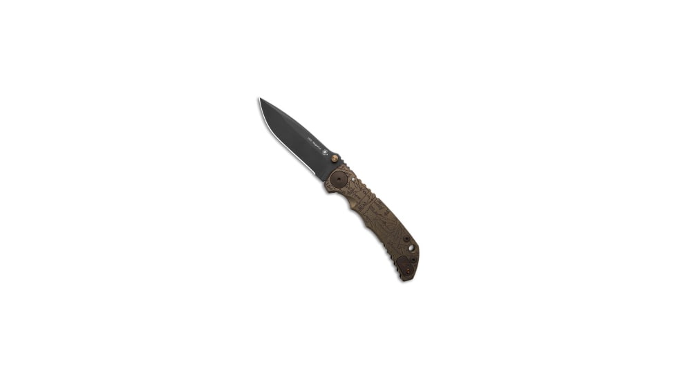 Spartan Blades Spartan Blades Harsey MagnaCut Folder Frame Lock Knife Brnz DiVinci 4" Black, Bronze, MagnaCut, adult, BHQ-200595