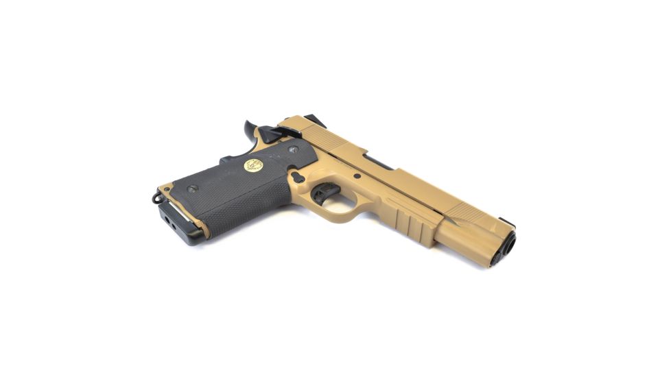 Spartan STS-7 1911 MEU Full Metal GBB/CO2 Airsoft Pistol, Tan, Medium 91004