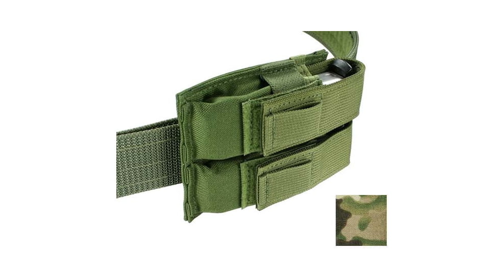 Specter Gear Belt Mounted Double Universal Pistol Magazine Pouch, Cross Draw, Fits 2in Duty and Tactical Belts, Multicam, 898 MULT