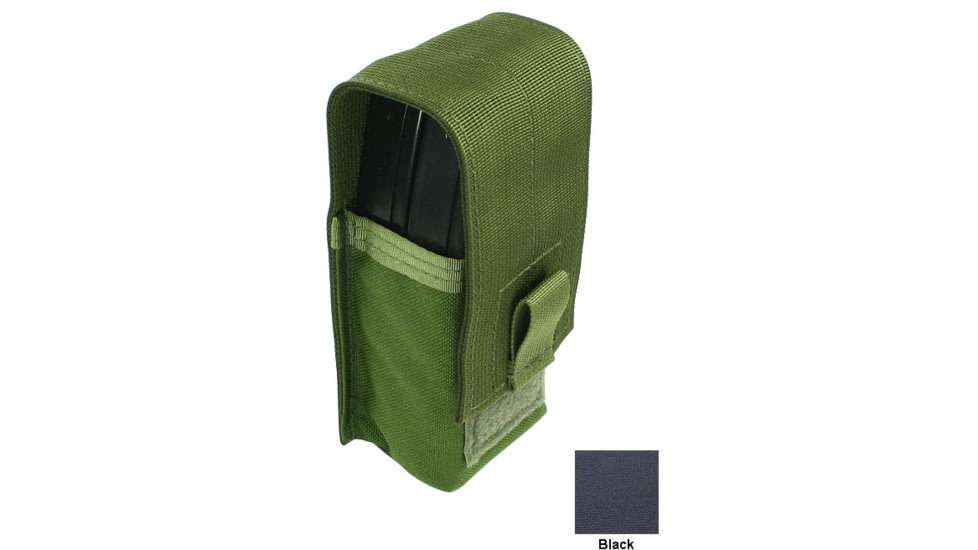 Specter Gear MOLLE Compatible Double Ruger Mini-30 20-Round 7.62x39mm Magazine Flapped Mag Pouch, Black, 1196 BLK