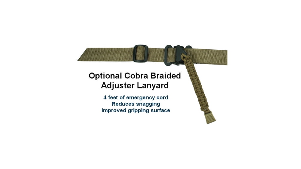 Specter Gear Raider 2 Point Tactical Sling, M-16 / AR-15, standard fixed stock, Braided Lanyard, Emergency Release, Black, 532 BLK-ERB-BL