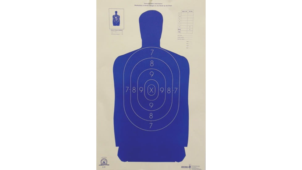 Speedwell Targets Official NRA Police Qualification Silhouette Police Silhouette Reduced 50 ft 14x21.5in, B 29