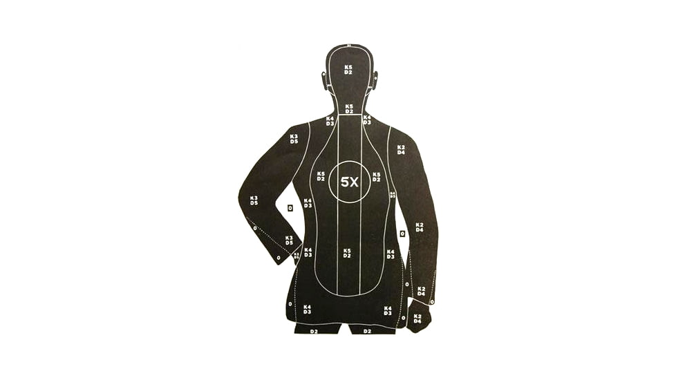 Speedwell Targets Police Qualification Silhouette New Standard 5 X Ring - 200/Pack -27x38in, B 21 XNS