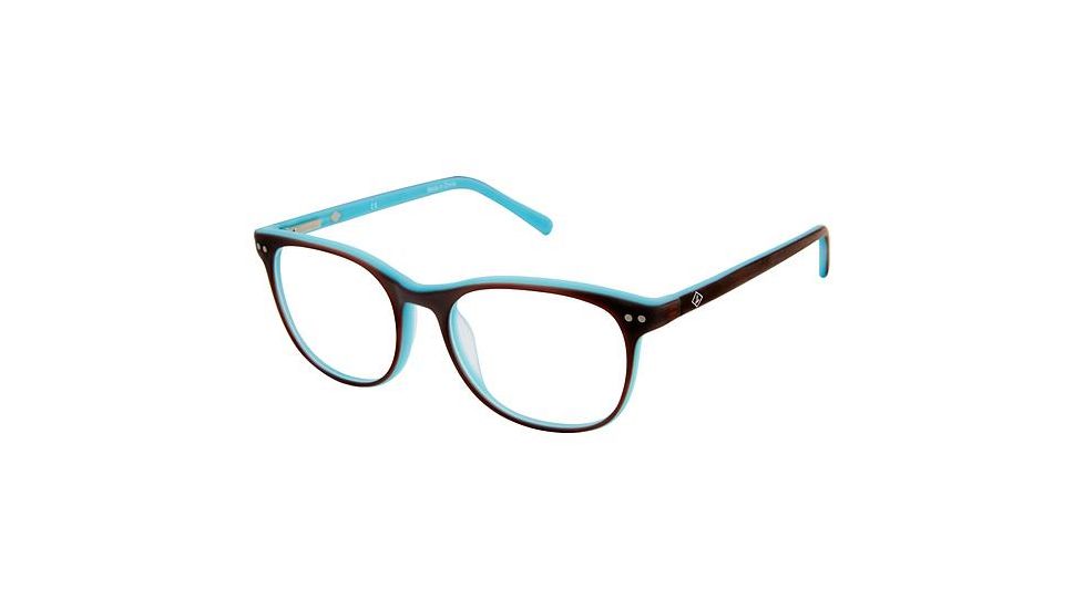 Sperry Top-Sider Silver Sands Progressive Prescription Eyeglasses - Frame Brown Horn/Blue, Size 51/16mm SPSILVERSANDS02