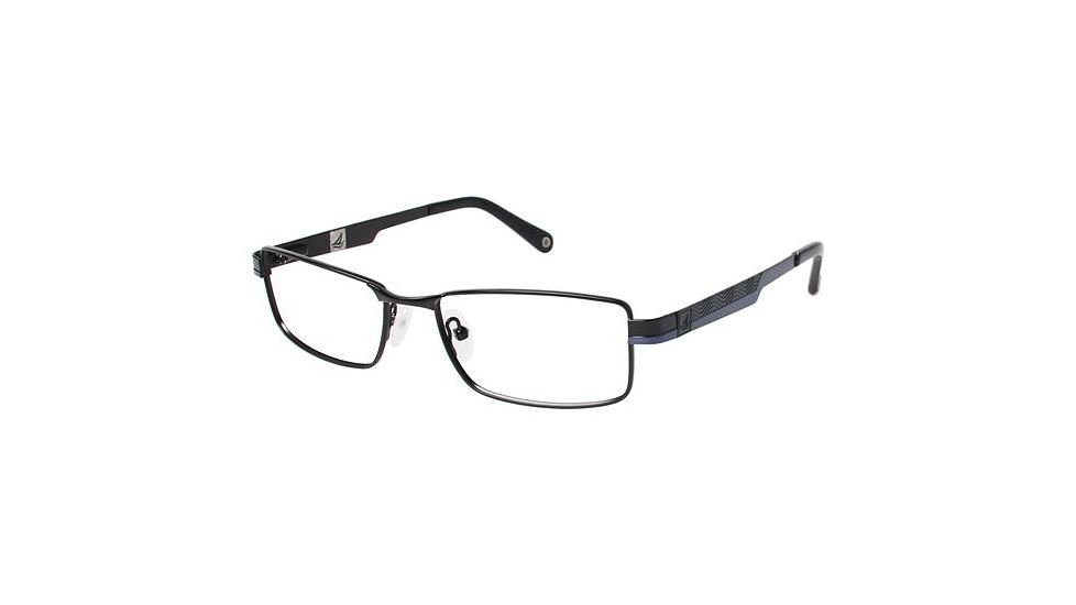 Sperry Top-Sider Topsail Single Vision Prescription Eyeglasses - Frame Matte Black, Size 53/17mm SPTOPSAIL01