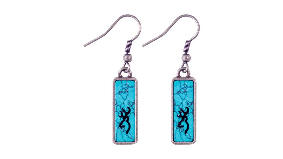 Spg International Spg Browning Earrings Turquoise W/buckmark Logo