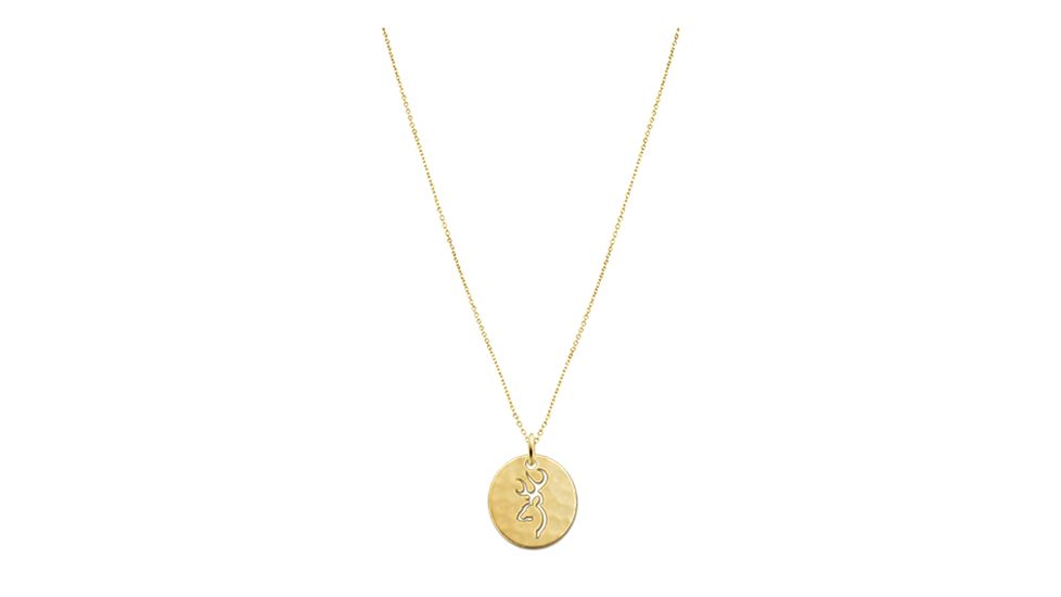 Spg International Spg Browning Necklace Buckmark Logo Hammered Gold Plated