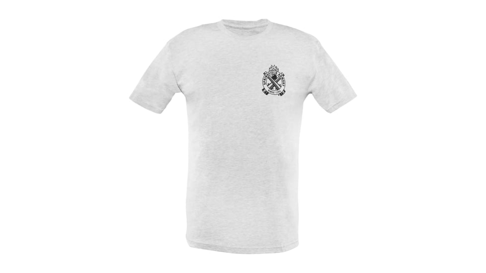 Springfield Armory Logo Crest Distressed Short Sleeve T-Shirt - Men's, Heather Gray, Small, GEP1674S