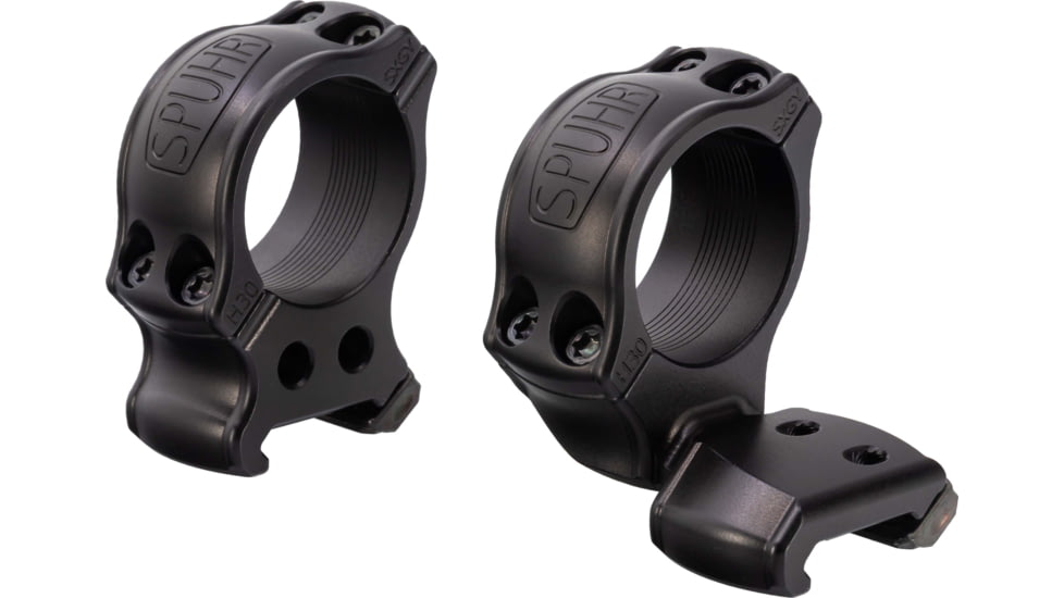 Spuhr Picatinny Cantilever Aesthetic Rings, 30 mm, Black, HPC30-30A