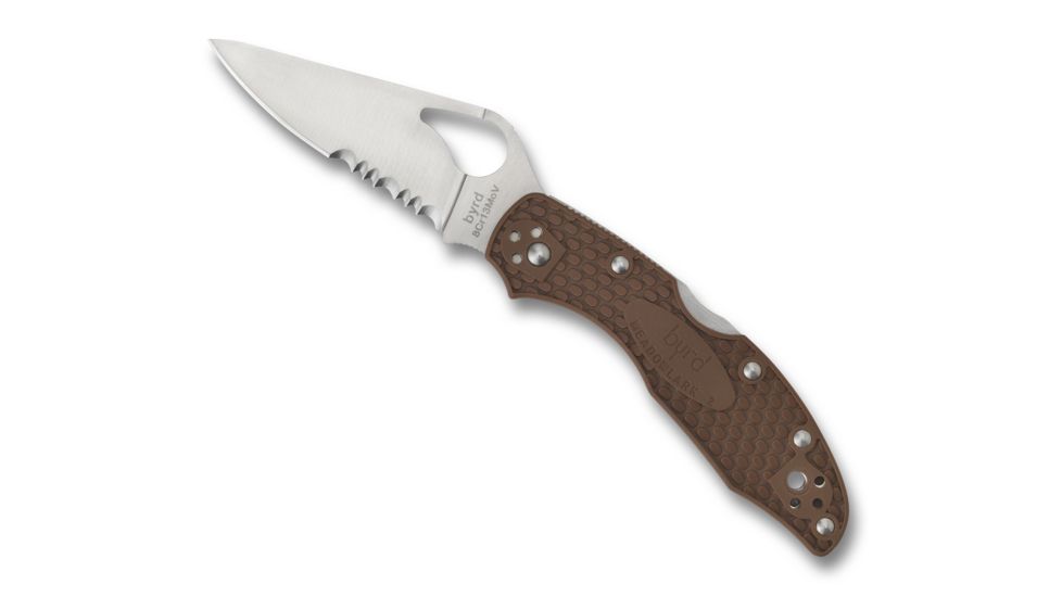 Spyderco Byrd Meadowlark2 Blue Frn Plainedge, Brown, BY04PSBN2