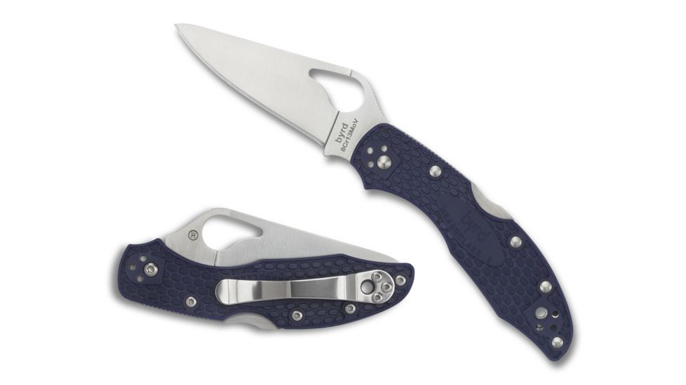Spyderco Byrd Meadowlark2 Blue Frn Plainedge, BY04PBL2
