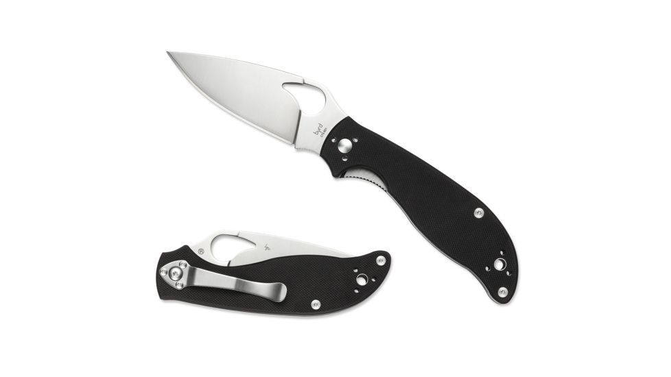 Spyderco Raven 2 G-10 Plain Edge Folding Knife, Black BY08GP2