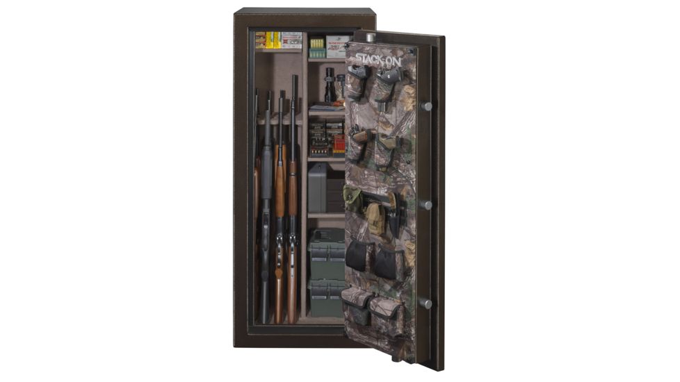 Stack-On 22-24 Gun with Back-lit Electronic Lock,, Brown Hammertone W-24-BH-E-S