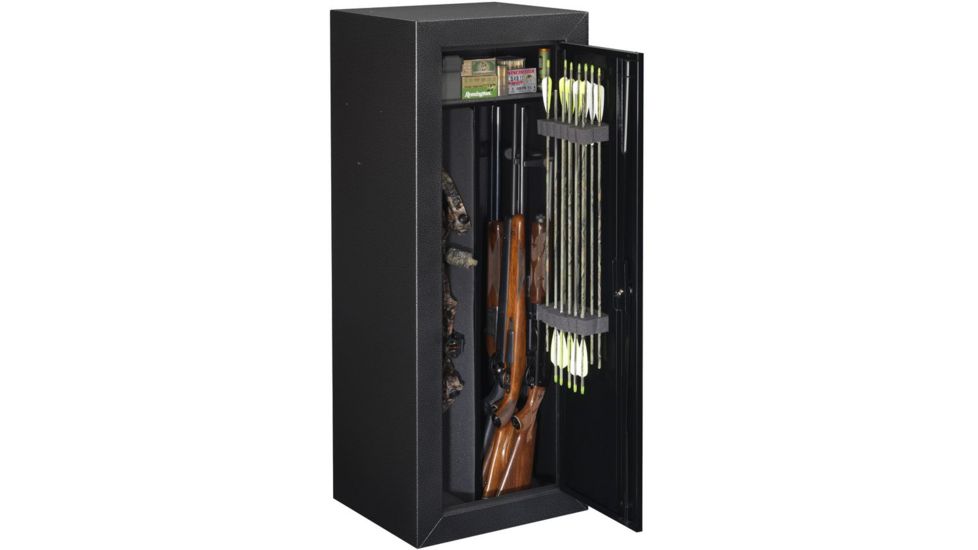 Stack-On Buck Commander Gun/Bow Cabinet Safe,21.50x18.75x57.63in,Silver/Black Hammertone AGC-408