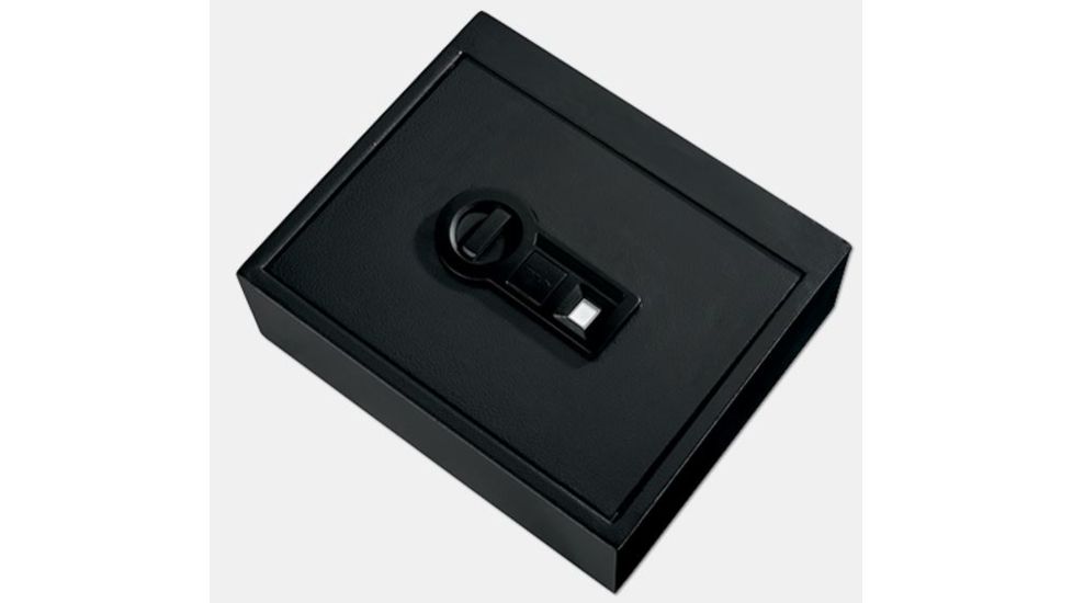 Stack-On Drawer Safe w/Biometric Lock,Matte Black PS-15-05-B