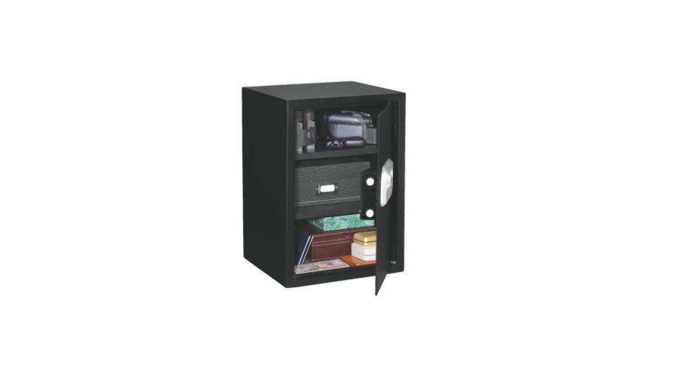 Stack-On Ex-Large Personal Safe with Biometric Lock, 2 Shelves, Black, Medium PS-20-B-12-DS