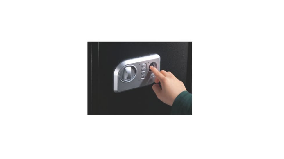 Stack-On Ex-Large Personal Safe with Biometric Lock, 2 Shelves, Black, Medium PS-20-B-12-DS