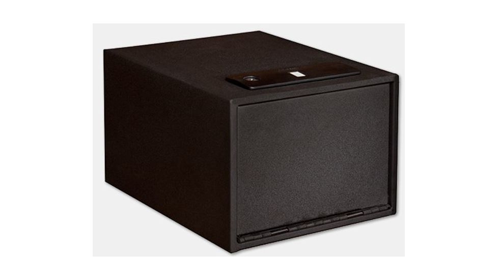 Stack-On Quick Access Safe w/Biometric Lock and Shelf,10x12.15x8.0in,Matte Black QAS-1512-B