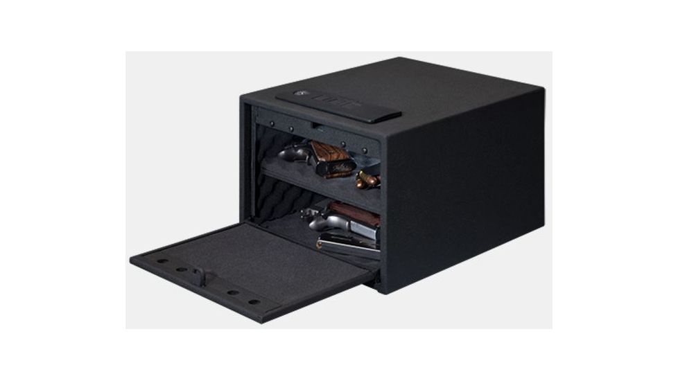 Stack-On Quick Access Safe w/Electronic Lock and Shelf,10x12.15x8.0in,Matte Black QAS-1512