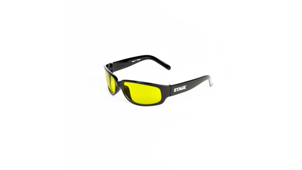 Stage Director Sunglasses Shiny Black Frame Yellow Lens STG1287S