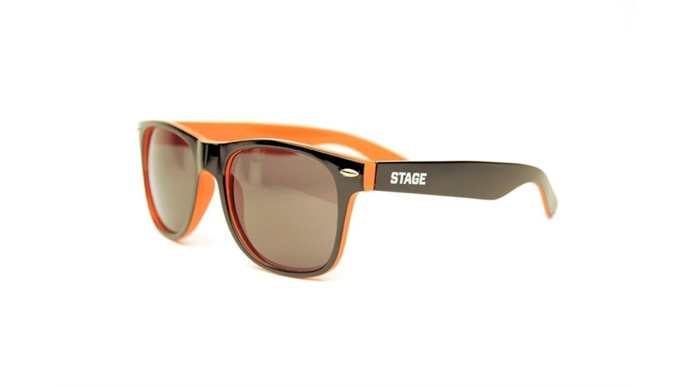 Stage Rebel Sunglasses Black Frame Orange Accent, Smoke Lens STG8001BO