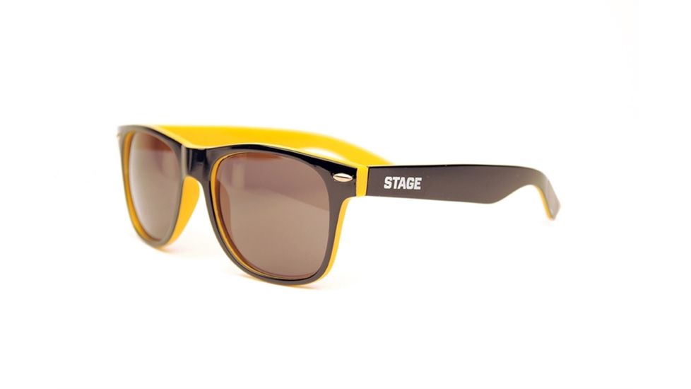 Stage Rebel Sunglasses Black Frame Yellow Accent, Smoke Lens STG8001BY