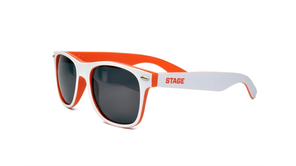 Stage Rebel Sunglasses White Frame Orange Accent, Smoke Lens STG8001WO