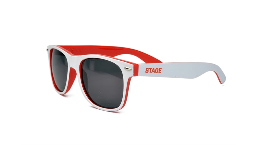 Stage Rebel Sunglasses White Frame Red Accent, Smoke Lens STG8001WR