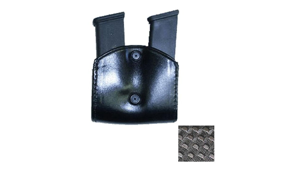 Stallion Leather Double Magazine Holder, Black - OTMH-2-B0