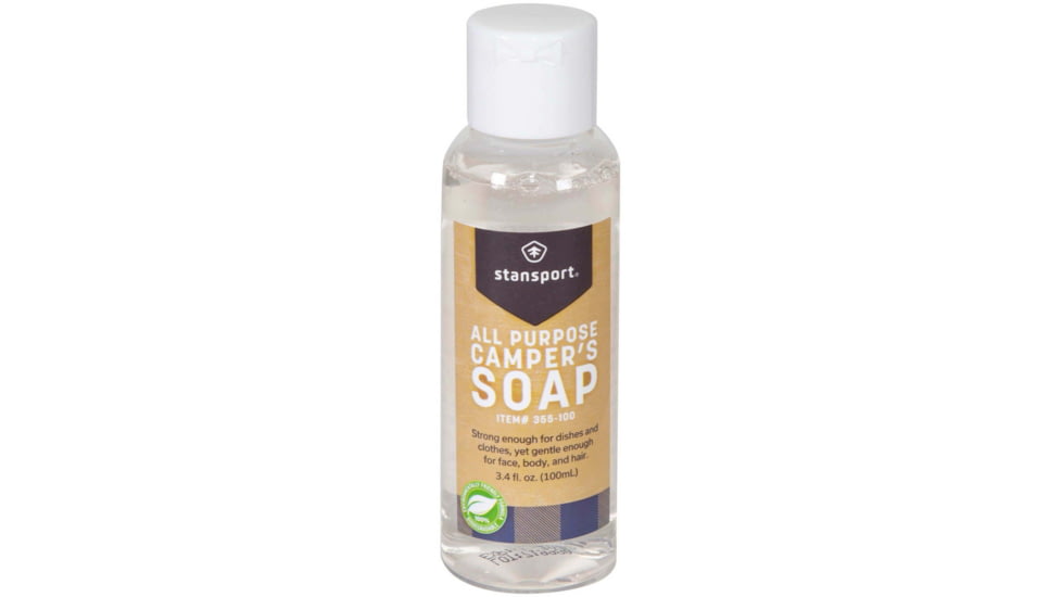 Stansport All Purpose Campers Soap, Clear, 1.57L x 1.57W x 4.9H, 355-100