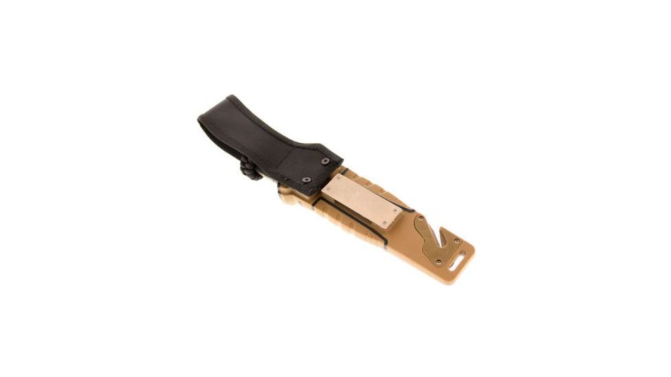 StatGear Surviv-All Outdoor Knife with Firestarter, Sharpener and Cord Cutter, Brown 99416