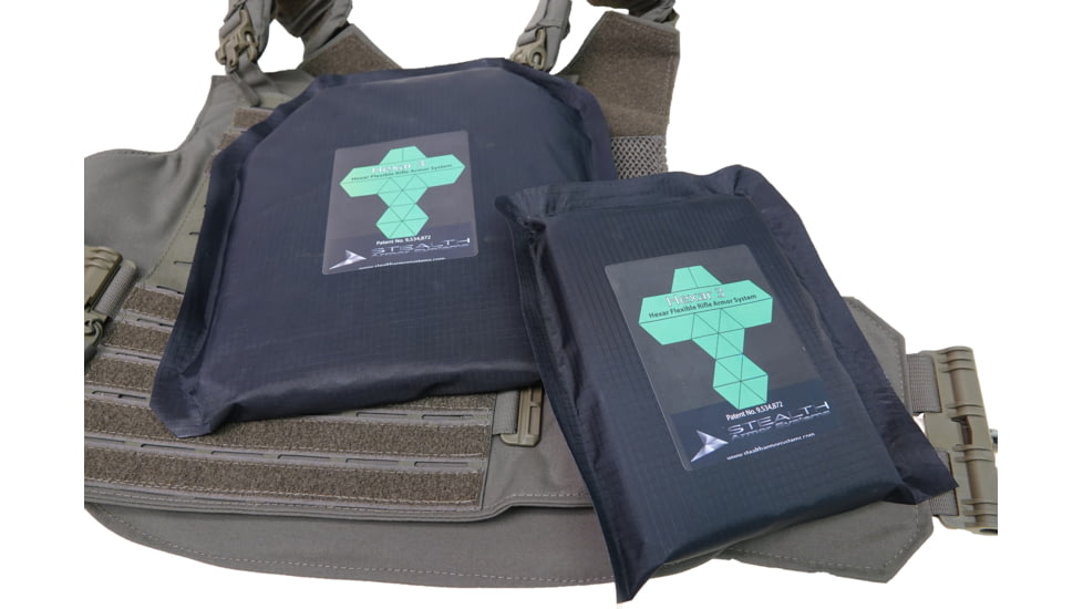 Stealth Armor Systems Hexar Titan Level 3+ Stand Alone Flex Plate, Black, 6 x 8, HXT2P-SIC-FP-6x8