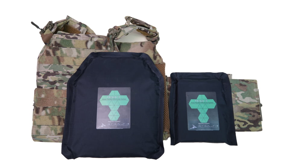 Stealth Armor Systems Hexar Titan Level 3+ Stand Alone Flex Plate, Black, 6 x 8, HXT2P-SIC-FP-6x8