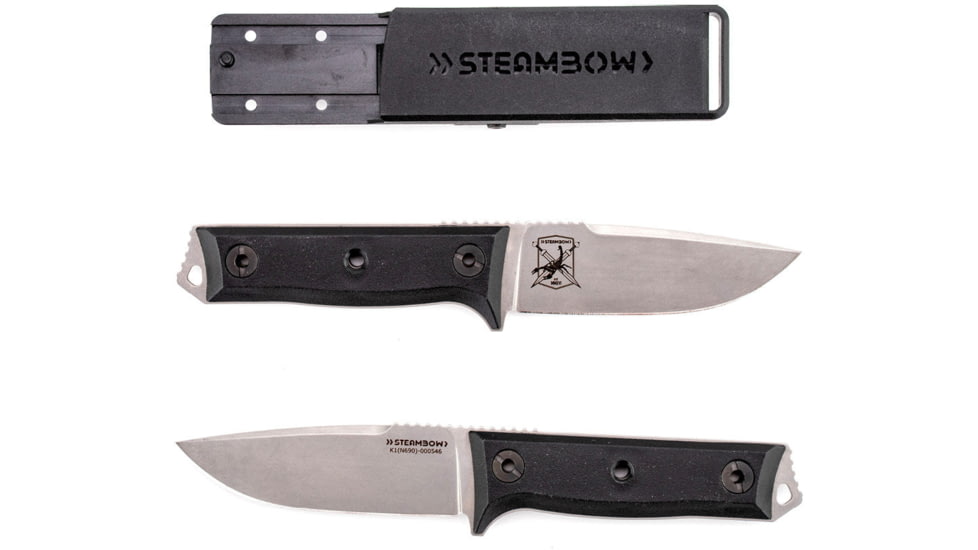 Steambow K2 3.94in Fixed Blade Knife, Polymer, Silver/Black, 0000756