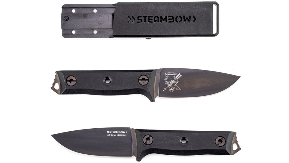 Steambow K2 3.94in Fixed Blade Knife, Polymer, Black, 0000757